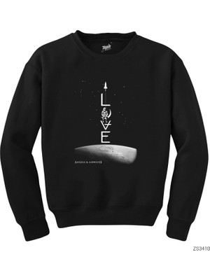 Wakha Angels And Airwaves Love Siyah Sweatshirt
