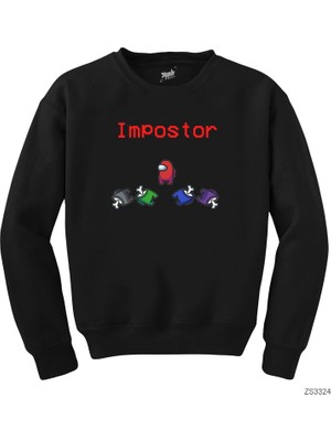Wakha Among Us Impostor Siyah Sweatshirt