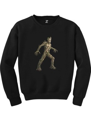 Wakha Galaksinin Koruyucuları Groot Siyah Sweatshirt