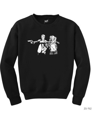 Wakha Suicide Squad Fiction Siyah Sweatshirt