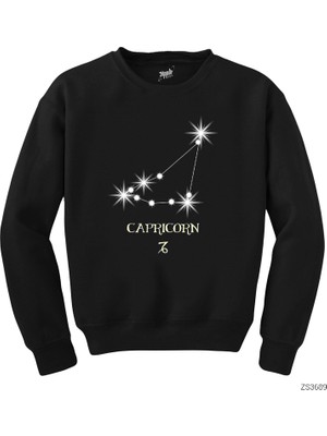 Wakha Oğlak Burcu Stars Siyah Sweatshirt