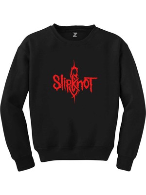 Wakha Slipknot Logo Red Siyah Sweatshirt