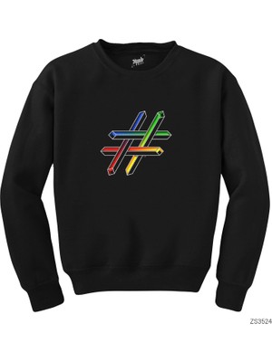 Wakha Hashtag Siyah Sweatshirt
