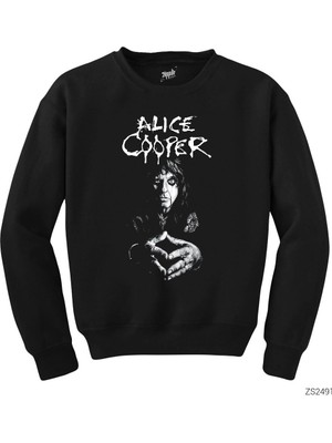 Wakha Alice Cooper Black And White Siyah Sweatshirt