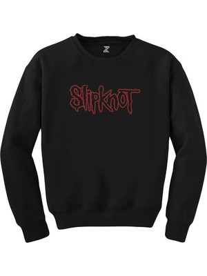 Wakha Slipknot Text Siyah Sweatshirt