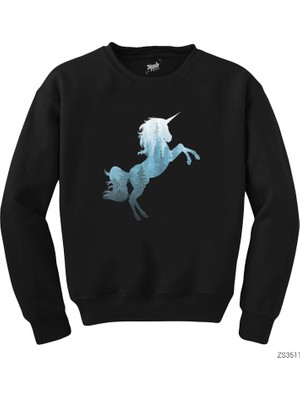 Wakha Unicorn Orman Siyah Sweatshirt