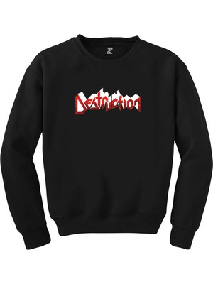 Wakha Destruction Logo Siyah Sweatshirt