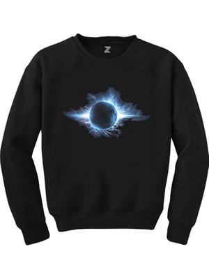 Wakha Planet Charged With Blue Energy Siyah Sweatshirt