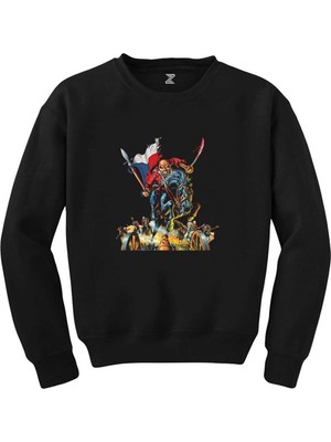 Wakha Iron Maiden Warriors Siyah Sweatshirt