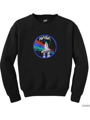 Wakha Nasa Vintage Logo Siyah Sweatshirt