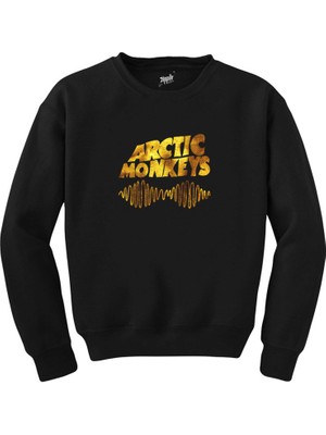 Wakha Arctic Monkeys Logo Wave Gold Siyah Sweatshirt