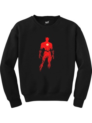 Wakha Flash Grunge Siyah Sweatshirt