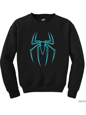 Wakha Spiderman Blue Logo Siyah Sweatshirt