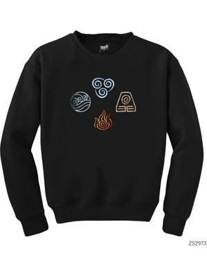 Wakha Avatar The Last Air Elements Siyah Sweatshirt