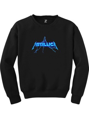 Wakha Metallica Logo Lightning Siyah Sweatshirt