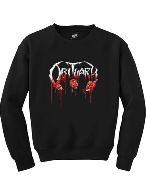 Wakha Obituary Bloody Skull Siyah Sweatshirt