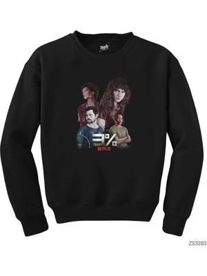 Wakha 3% Percent Netflix Siyah Sweatshirt