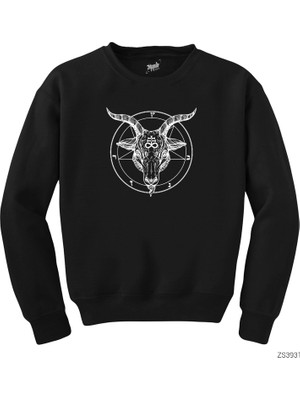 Wakha Baphomet Goat Head With Siyah Sweatshirt
