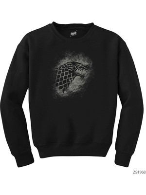 Wakha Game Of Thrones House Stark Wolf Sigil Siyah Sweatshirt