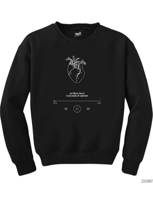 Wakha 5 Seconds Of Summer Jet Black Heart Siyah Sweatshirt