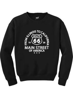 Wakha ROUTE66 Main Siyah Sweatshirt