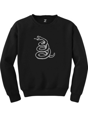 Wakha Metallica Snake Logo Siyah Sweatshirt