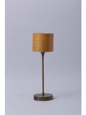 Sade Wooden Lamp Atelier Torni Meşe Kaplamalı Minimalist Abajur