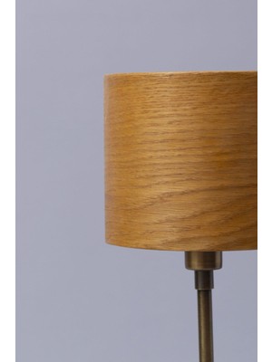 Sade Wooden Lamp Atelier Torni Meşe Kaplamalı Minimalist Abajur