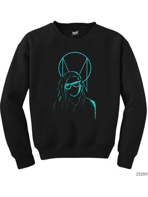 Wakha Skrillex Silliuette Siyah Sweatshirt