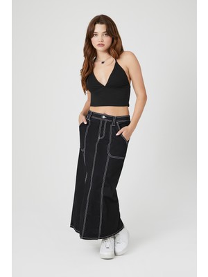 Forever 21 Twill High-Rise Maxi Etek