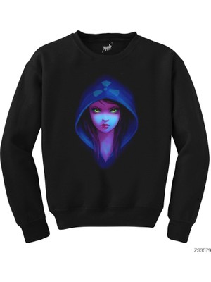 Wakha Anime Chemical Girl Siyah Sweatshirt
