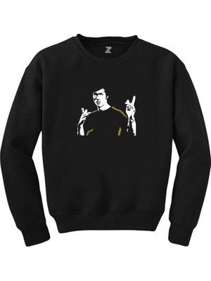 Wakha Bruce Lee Figure Siyah Sweatshirt
