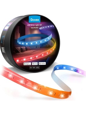 Govee LED Şerit Işık M1 5 Metre Uygulama Üzerinden Kontrol , En Parlak Teknoloji (Wi-Fi ve Bluetooth Destekli, Alexa ve Google Assistant Uyumlu) H61E13D2