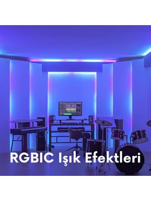 Govee LED Şerit Işık M1 5 Metre Uygulama Üzerinden Kontrol , En Parlak Teknoloji (Wi-Fi ve Bluetooth Destekli, Alexa ve Google Assistant Uyumlu) H61E13D2