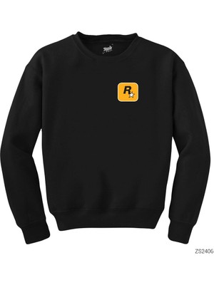 Wakha Rockstar Logo Siyah Sweatshirt