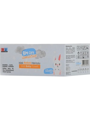 Bm Care Sensitive Islak Havlu 12X60LI