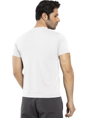 Crozwise Waffle - Erkek Beyaz V Yaka Spor T-Shirt - 7130-08