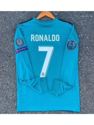 Cardif Ligi Uzun Kol Yetişkin Cristiano Ronaldo Turkuaz 2017/18 Real.madrid. EMR-067