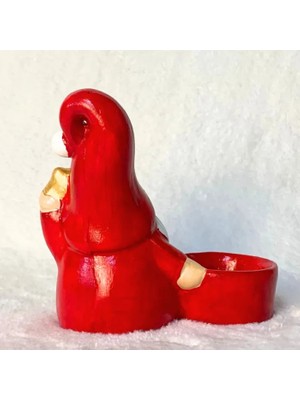 Uretti - Serpil 6713 El Yapımı Yeni Yıl Noel Baba Tlight Mumluk - 10 / 15 cm