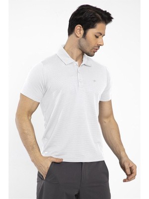 Crozwise Waffle - Erkek Beyaz Polo Yaka Spor T-Shirt - 7129-08