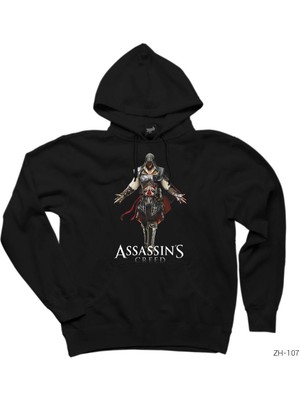 Wakha Assassins Creed 2 Siyah Kapşonlu Sweatshirt Hoodie