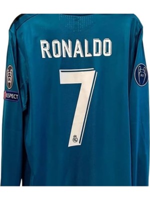 Uzun Kol Yetişkin Cristiano Ronaldo Turkuaz 2017/18 Real.madrid. Cardif Ligi