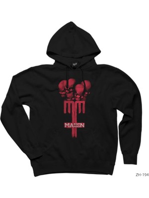 Wakha Marilyn Manson Siyah Kapşonlu Sweatshirt Hoodie