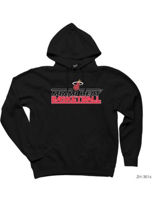 Wakha Miami Heat Siyah Kapşonlu Sweatshirt Hoodie