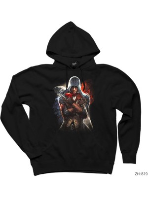 Wakha Assassins Creed We Will Unite Siyah Kapşonlu Sweatshirt Hoodie
