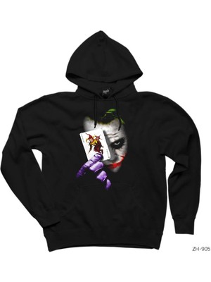 Wakha Joker Card Siyah Kapşonlu Sweatshirt Hoodie