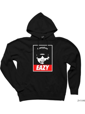 Wakha Eazy E Obey Style Siyah Kapşonlu Sweatshirt Hoodie