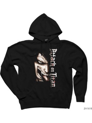 Wakha Attack On Titan 2 Siyah Kapşonlu Sweatshirt Hoodie