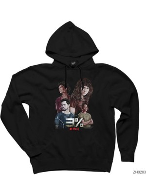Wakha 3% Percent Netflix Siyah Kapşonlu Sweatshirt Hoodie