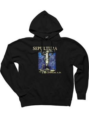 Wakha Sepultura Chaos A.d. Siyah Kapşonlu Sweatshirt Hoodie